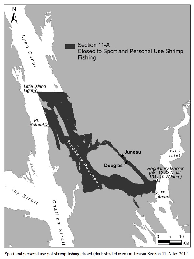 JUNEAU AREA SECTION 11-A REMAINS CLOSED TO SPORT AND PERSONAL USE POT SHRIMP FISHING IN 2017